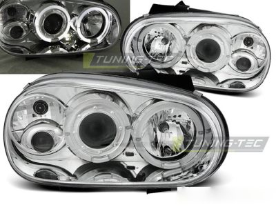 Fari Angel Eyes Cromato per Volkswagen Golf 4 (09.97-09.03)