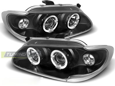 Renault Megane / Scenic 96-99 Fanali Angel Eyes Neri Fari Anteriori LED