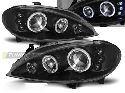 Renault Megane 03.99-10.02 Fanali Angel Eyes Neri per Berlina e Coupe