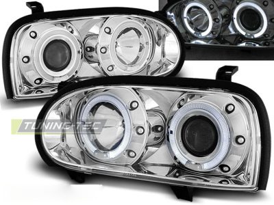 Fari Angel Eyes Cromato per Volkswagen Golf 3 (09.91-08.97) Fanali