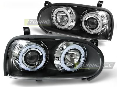 Fari Angel Eyes Nero per Volkswagen Golf 3 (09.91-08.97) Fanali