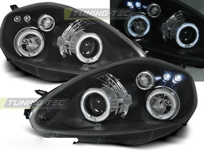 Fiat Grande Punto 09.05-08 Fanali Angel Eyes Neri per Ottimizzazione Luce