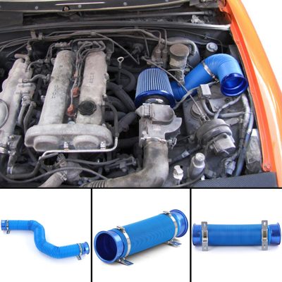 Aspirazione Aria Fredda Kit Blu Universal Filtro Sportivo Tuning Flex Schlauch