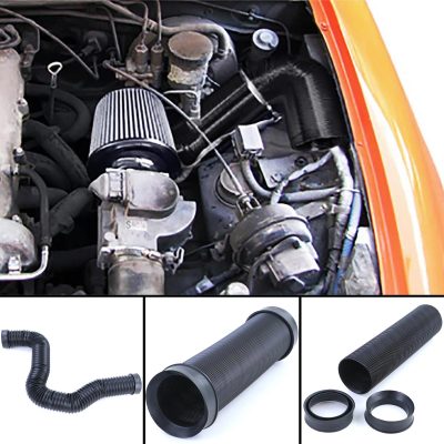 Set Tubo di Aspirazione Universale 75mm Diretta 35–105cm Nero Tuning