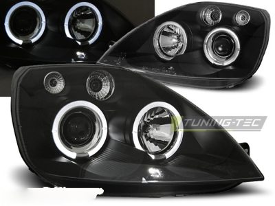 Ford Fiesta MK6 05.02-08.05 Fanali Angel Eyes Neri Anteriori e Posteriori