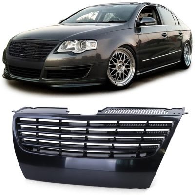 Griglia Anteriore Nera Senza Emblema per Volkswagen Passat B6 C 2005-2008