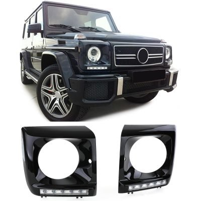 Fari Coperture Nere Lucide con LED per Mercedes Classe G W463 (1989-2012)