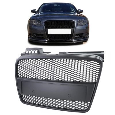 Griglia Sportiva Design a Nido D'ape Nera per Audi A4 B7 Berlina Touring