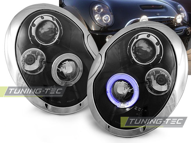 Fari Angel Eyes Nero per BMW MINI Cooper (01-04) - Fanali Anteriori
