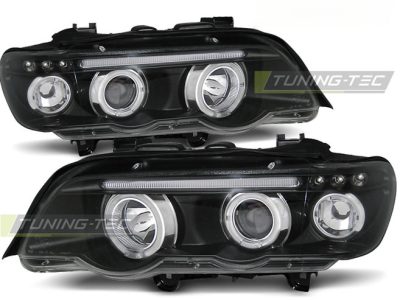 Fari Angel Eyes Nero per BMW X5 E53 (09.99-10.03) Fanali Anteriori