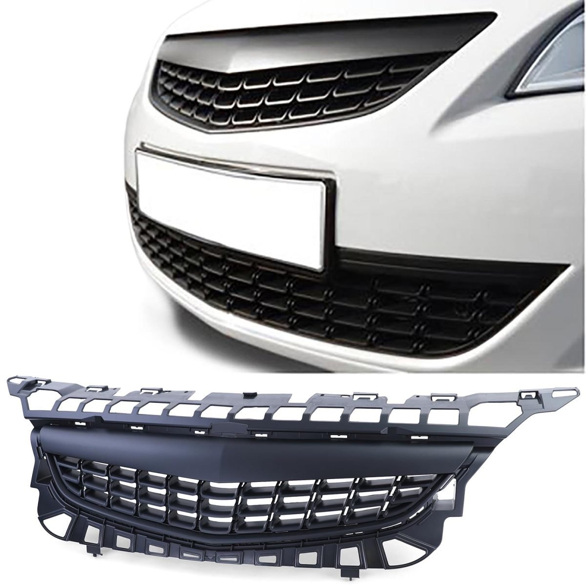 Griglia Anteriore Nera Senza Emblema per Opel Astra J 5 Porte 2009-2012