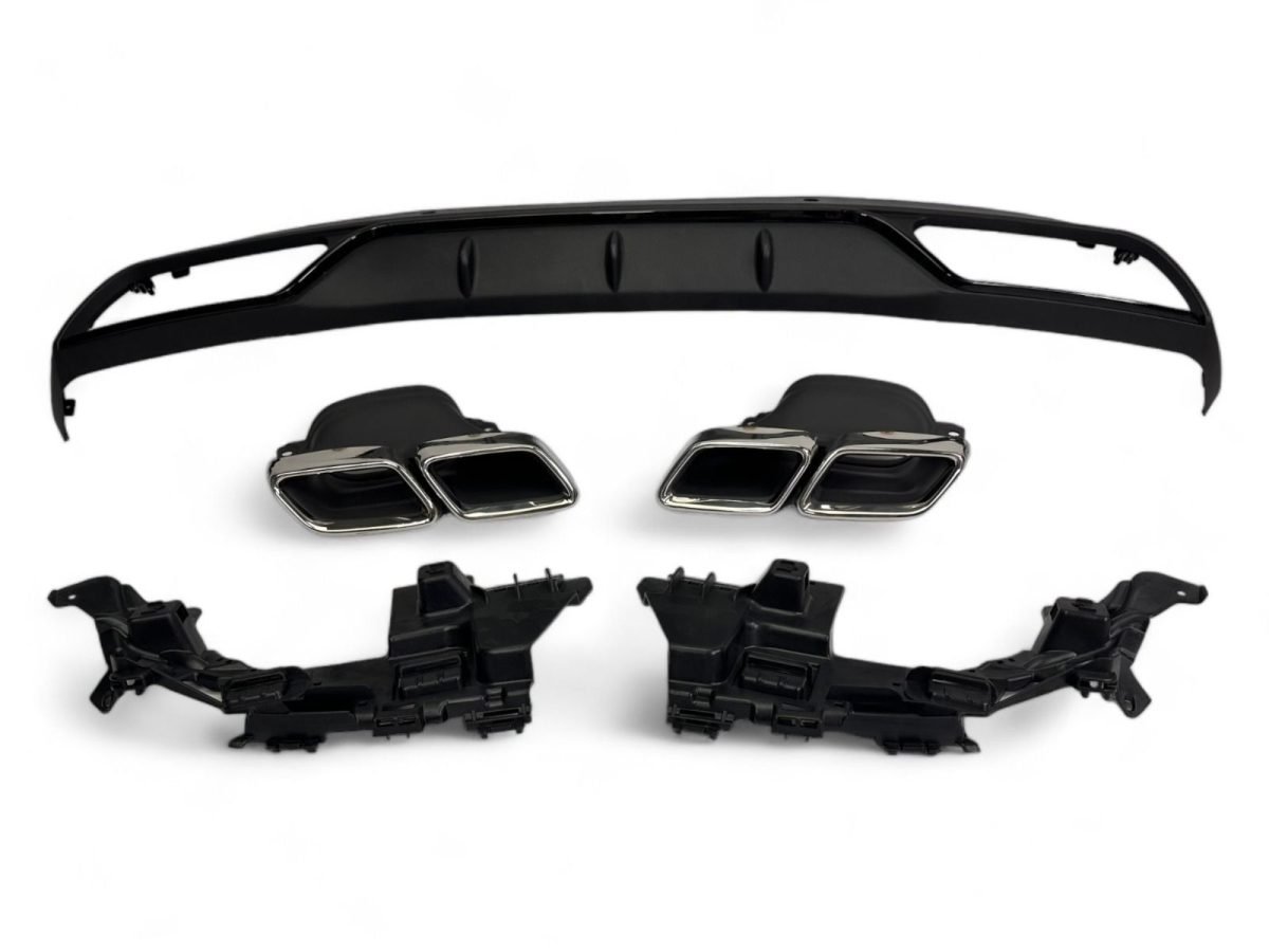 Diffusore Posteriore con Terminali Scarico Cromato per Mercedes W205 2014-2021