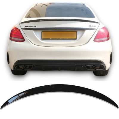 Spoiler Posteriore Nero Glans per Mercedes Classe C W205 2014-2021