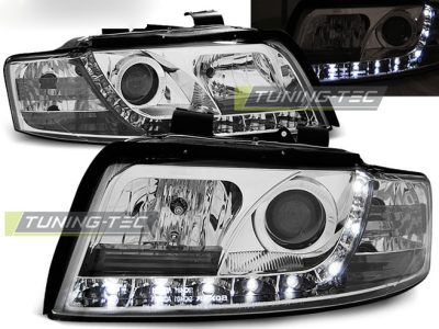 Fari Daylight Cromato per Audi A4 (10.00-10.04) - Fanali Anteriori Cromato