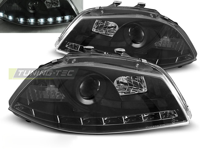 Fari Daylight Nero per Seat Ibiza 6L (2002-2008) - Fanali Anteriori