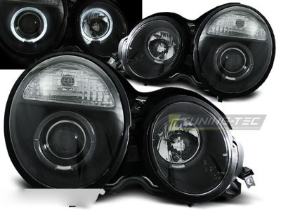 Fari Angel Eyes Nero per Mercedes W210 Classe E (95-05.99)