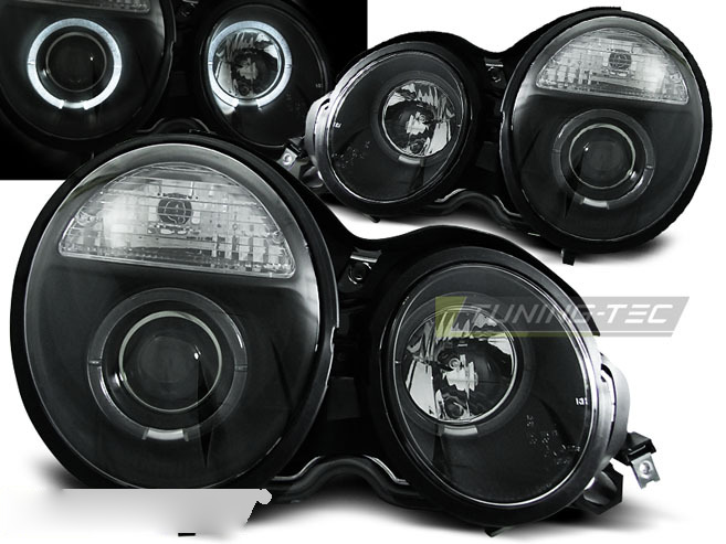 Fari Angel Eyes Nero per Mercedes W210 Classe E (95-05.99)