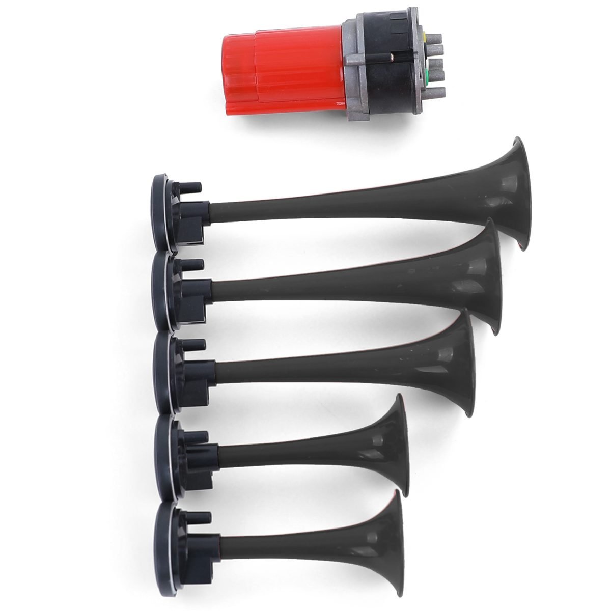 5 Klang Bootsfanfare General Lee Melodie Hupe con Kompressor Nero 12 Volt