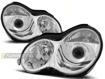 Fari Cromato per Mercedes W203 C-KLASA (07.00-03.04) Fanali Anteriori