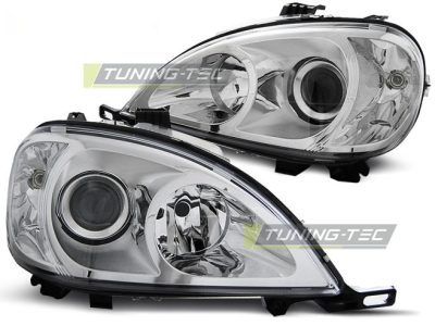 Fari Cromato per Mercedes W163 ML (03.98-08.01) Fanali Anteriori Lucidi