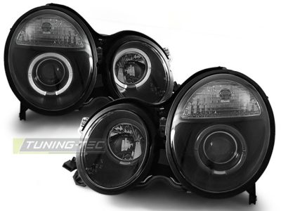 Fari Angel Eyes Nero per Mercedes W210 Classe E (06.99-02) Fanali