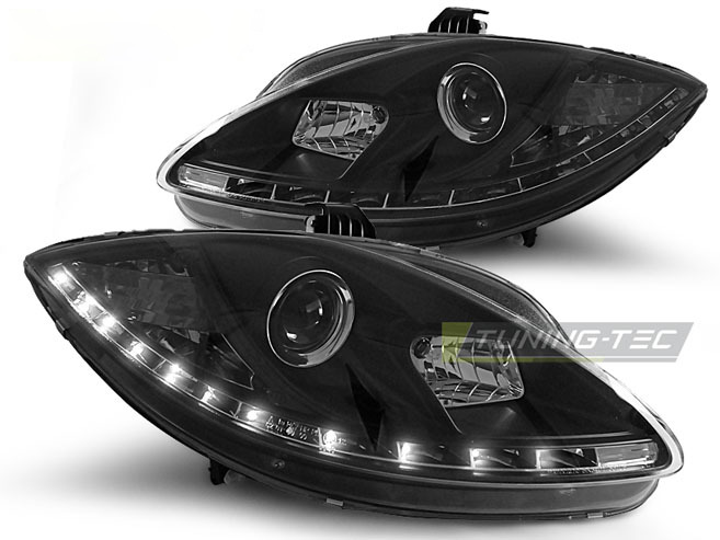 Fari Daylight Nero per Seat Leon Altea (06.05-09) Fanali Anteriore