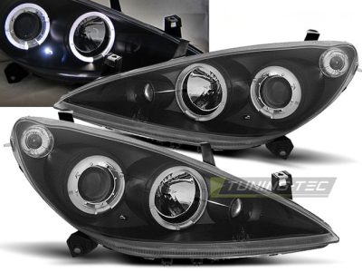 Peugeot 307 04.01-06.05 Fanali Angel Eyes Neri Anteriori LED