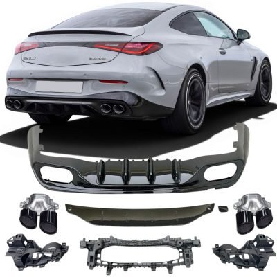 Diffusore Posteriore con Terminali Scarico Neri per Mercedes Classe CLE AMG
