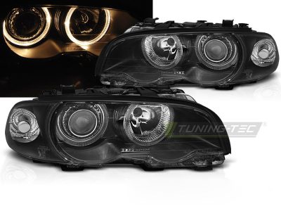 Fari Angel Eyes Nero per BMW E46 (04.99-03) Coupé Cabrio Fanali
