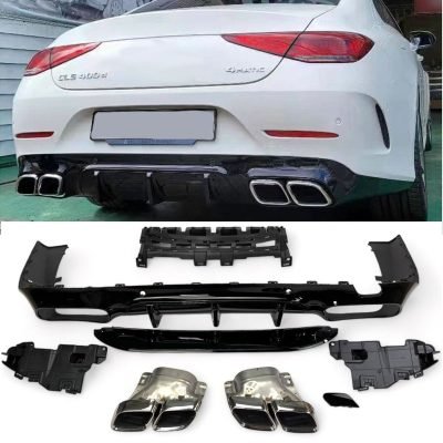 Diffusore Posteriore con Terminali Scarico Cromato per Mercedes C257 CLS
