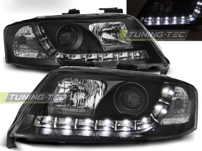 Fari Daylight Nero per Audi A6 (06.01-05.04) - Fanali Anteriori Neri