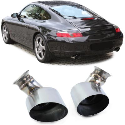 Terminali Scarico in Acciaio Inox Ovali 115*85 Mm per Porsche 911 996 98-01