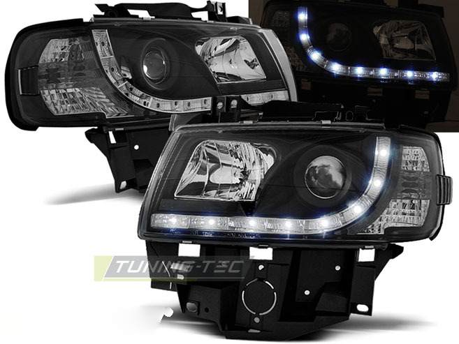 Fari Daylight Nero per Volkswagen T4 (08.96-03.03) Bus - Fanali Anteriori
