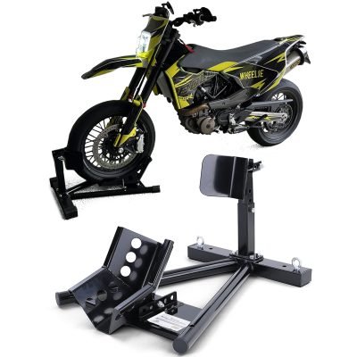 Cavalletto Moto con Wippe Fino a 680 Kg in Acciaio Nero Universale