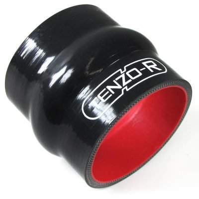 Tubo in Silicone Rinforzato 76mm Curvo Nero Rosso per Universale