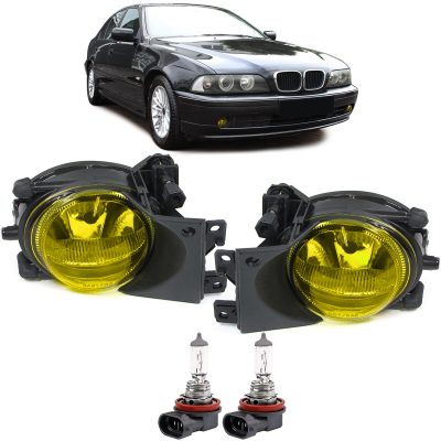 Fendinebbia Vetro Trasparente H8 Giallo Coppia per BMW Serie 5 E39 2000-2004