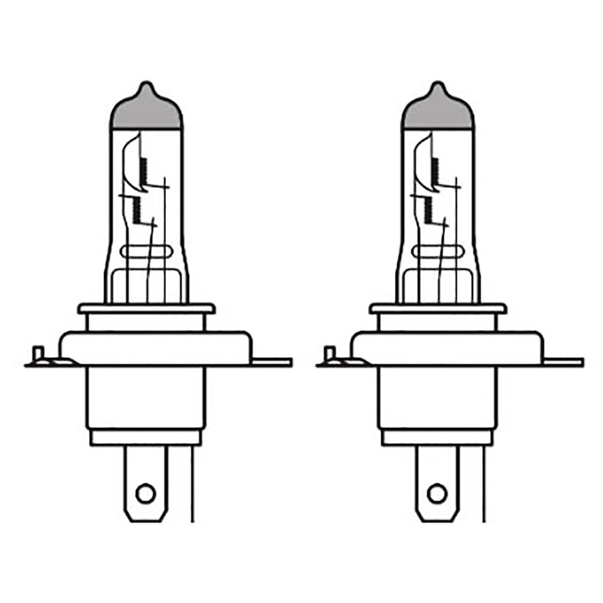 NEOLUX Osram H4 Blu Light 60/55W 12V Lampadine Alogene Xenon Look 2 Pezzi