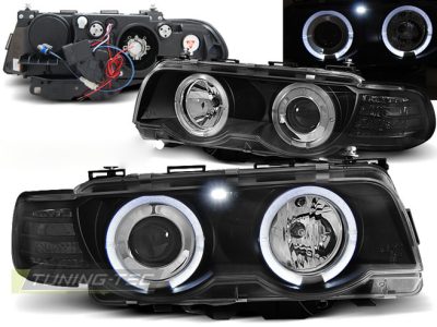 Xenon Fari Angel Eyes Nero per BMW E38 (09.98-07.01) Fari allo Xeno