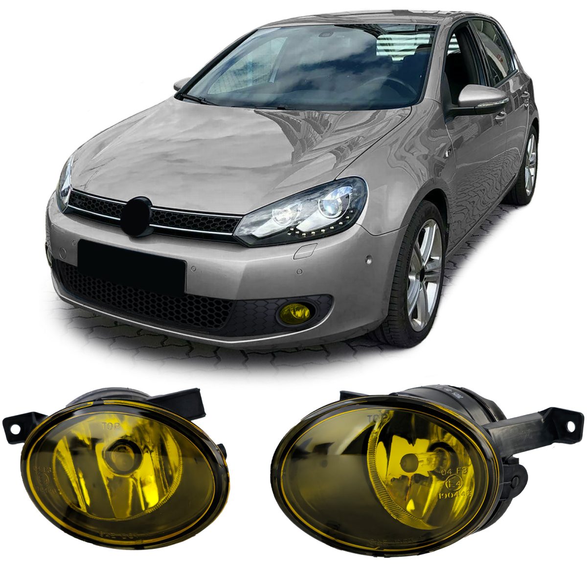 Fendinebbia Set Trasparente Giallo per Volkswagen Golf 6 VI Jetta Tiguan Caddy