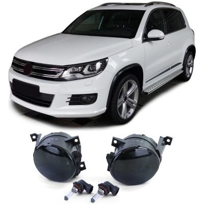 Fendinebbia Vetro Trasparente Set Nero Fumè per Volkswagen Caddy Tiguan Touran