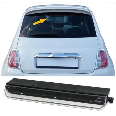 Dritte LED Luce Freno Vetro Trasparente Nero per Fiat 500 (2007-2024)
