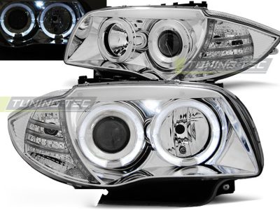 Fari Angel Eyes Cromato per BMW 1 E87 (2004-2011) - Fanali Anteriori