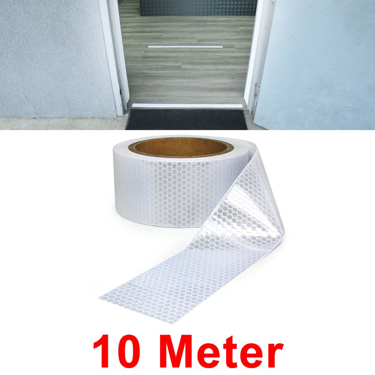 Signalband Markierungsband Absperrband Selbstklebend Riflettente Bianco 10m