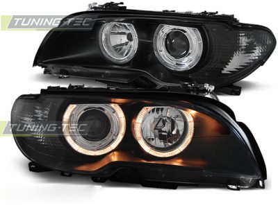 Fari Angel Eyes Nero per BMW E46 Coupé Cabrio (04.03-06)