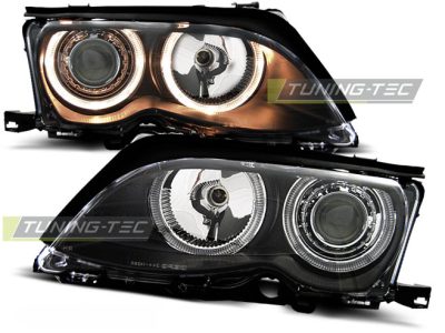Fari Angel Eyes Nero per BMW E46 (09.01-03.05) S/T - Fanali Anteriori