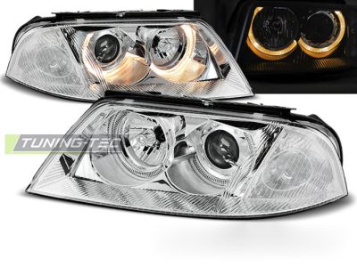 Fari Angel Eyes Cromato per Volkswagen Passat 3BG (09.00-03.05)