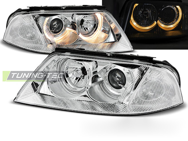 Fari Angel Eyes Cromato per Volkswagen Passat 3BG (09.00-03.05)