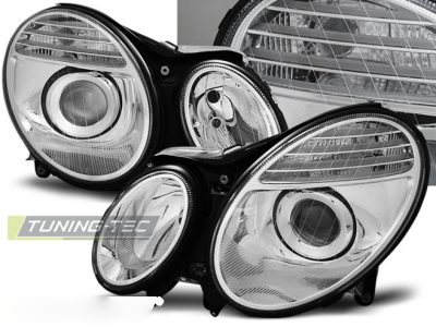 Fari Cromato per Mercedes W211 Classe E (03.02-04.06) Fanali Anteriori