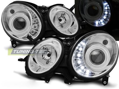 Fari Daylight Cromato per Mercedes W211 Classe E (03.02-04.06)