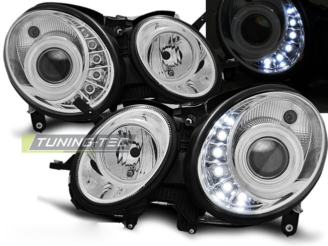 Fari Daylight Cromato per Mercedes W211 Classe E (03.02-04.06)